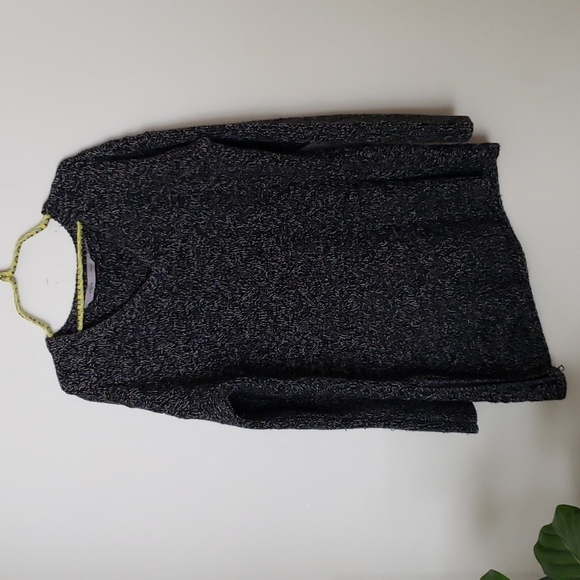 Athleta cashmere wool asymmetric side zip v neck sweater, longline, women's med - Picture 1 of 8